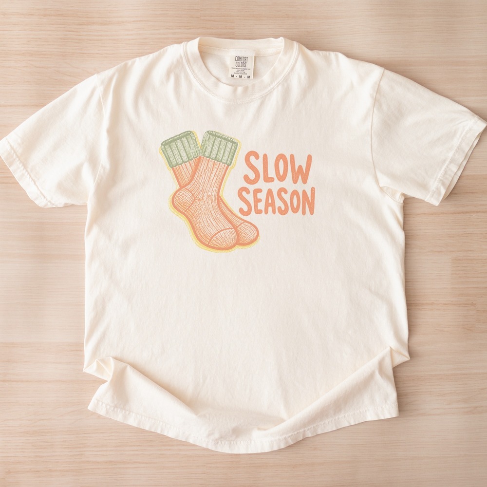 Slow Season Ribbed Socks Cozy Tee - Picture 2 of 6